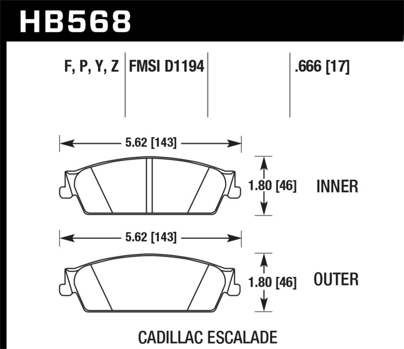 Chevrolet Avalanche Brake Pads - Rear - Hawk Performance - Super Duty - `07-`08
